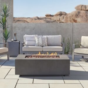 Alternative view of Real Flame Aegean 50″ Rectangle Propane Gas Outdoor Fire Table