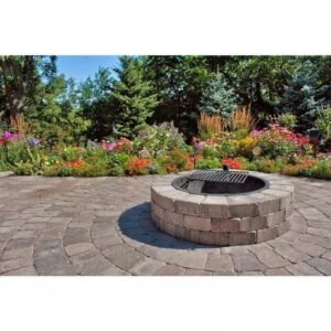 Alternative view of Necessories Wood Burning Fire Pit Kit 48″ w/ Cooking Grate, Concrete in Santa Fe